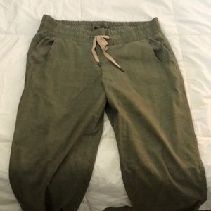 Prana olive drawstring pants
